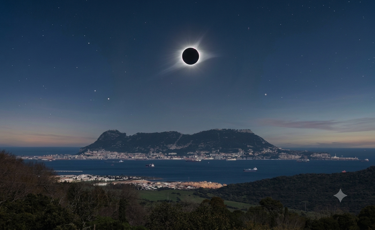 Spain Soalr eclipse 2027 in Andalusia from Algeciras